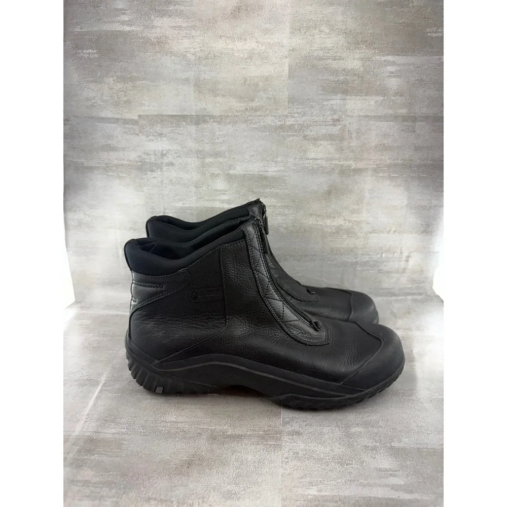 Clarks Men Sz 11M Black Leather Front Zip Waterproof Ankle Boots 85228